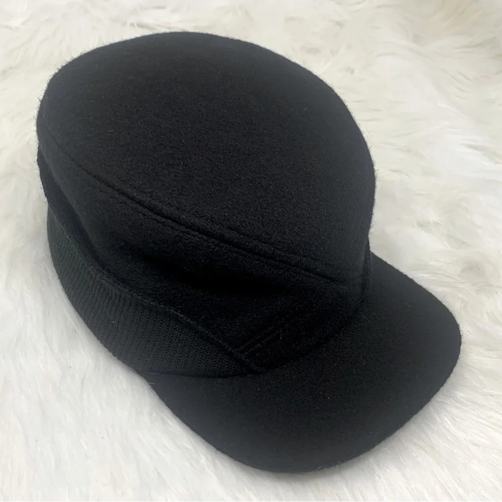 ACTWU Black Earflap Hat Vintage Amalgamated Clothing Textile Workers Union Sz XL